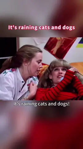 It’s raining cats and dogs! It’s pouring rain!#learnenglishdaily #trend #learnenglishwithmovies #fyp 