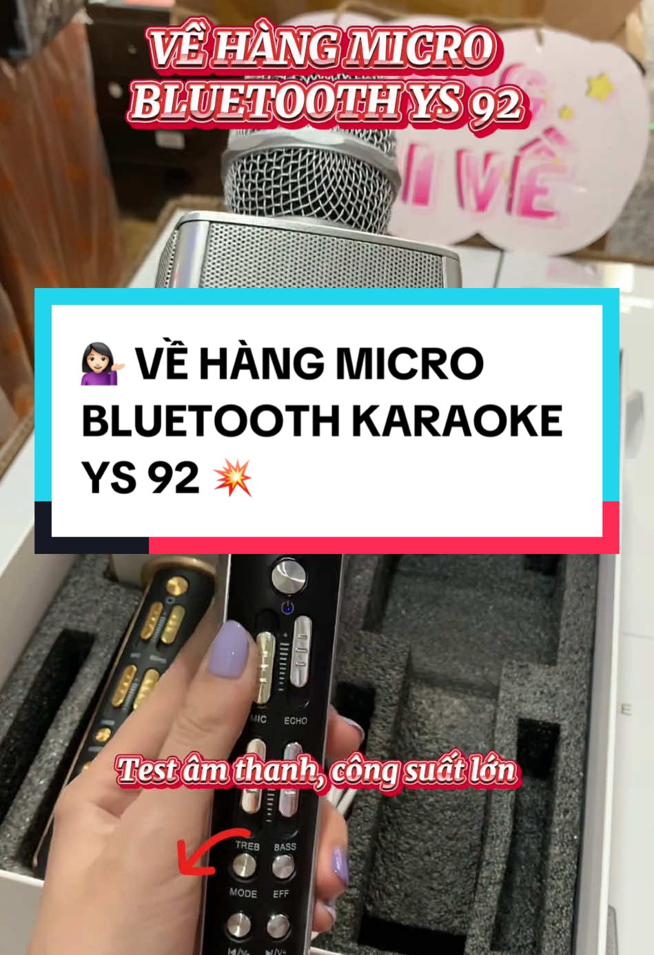 💁🏻‍♀️ MICRO BLUETOOTH KARAOKE YS 92 💥 💁🏻‍♀️ Có dàn chỉnh bass treble vol echo  #hunghoa6897 #microbluetooth #ys92 #popularvideo #fyp 