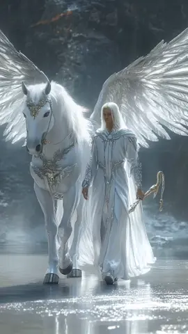 artificial intelligence helps me imagine Archangel Micheal, Raphael and Gabriel, striding along side their spirit animals. ##aigenerated #aiart #ai #aivideo #aitok #aigeneratedvideos #midjourney #angel #angels #michael #raphael #gabriel #christaintiktok #heavenly  #horse #wolf #lion #animal
