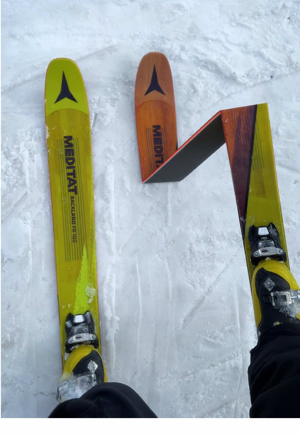 the snow is a bit sticky this season 🥲 #ski #snowboarding 