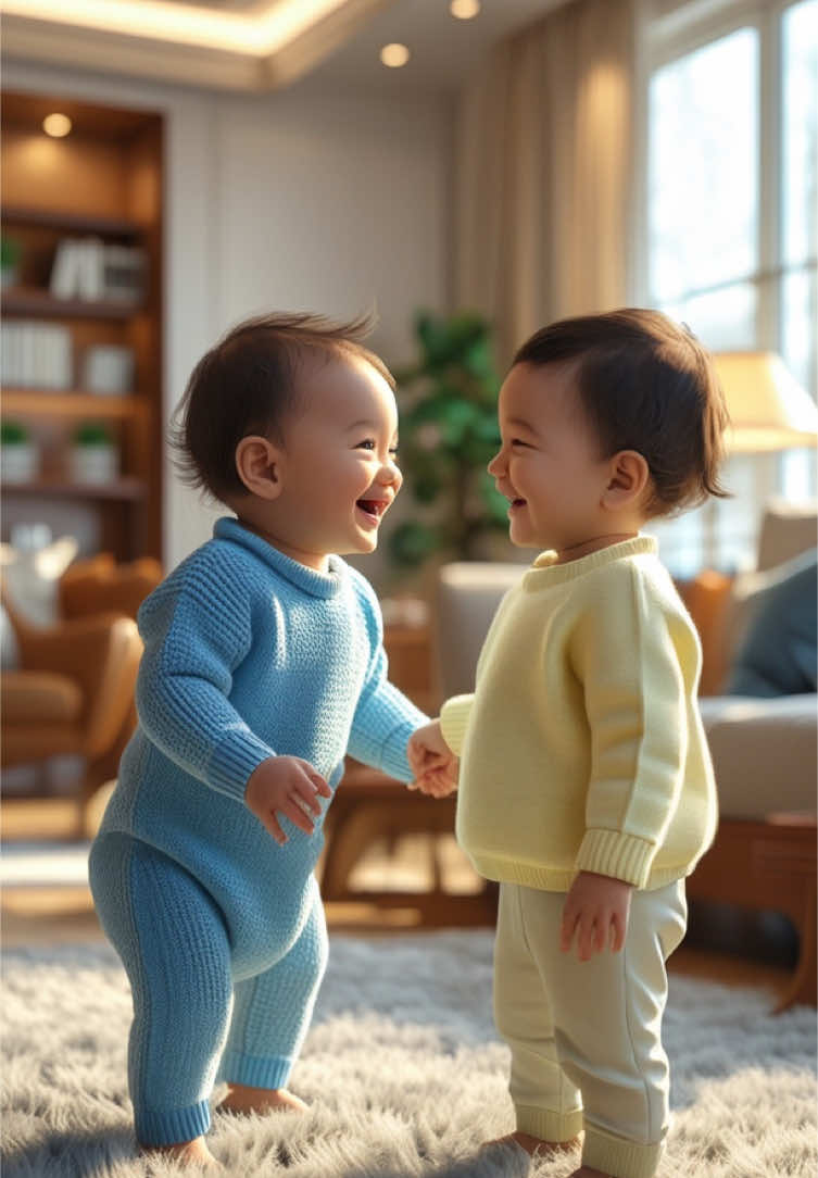 A big hug between these two baby best friends 👶 🫂 | #ai #foruyou #viral_video #babiesoftiktok 
