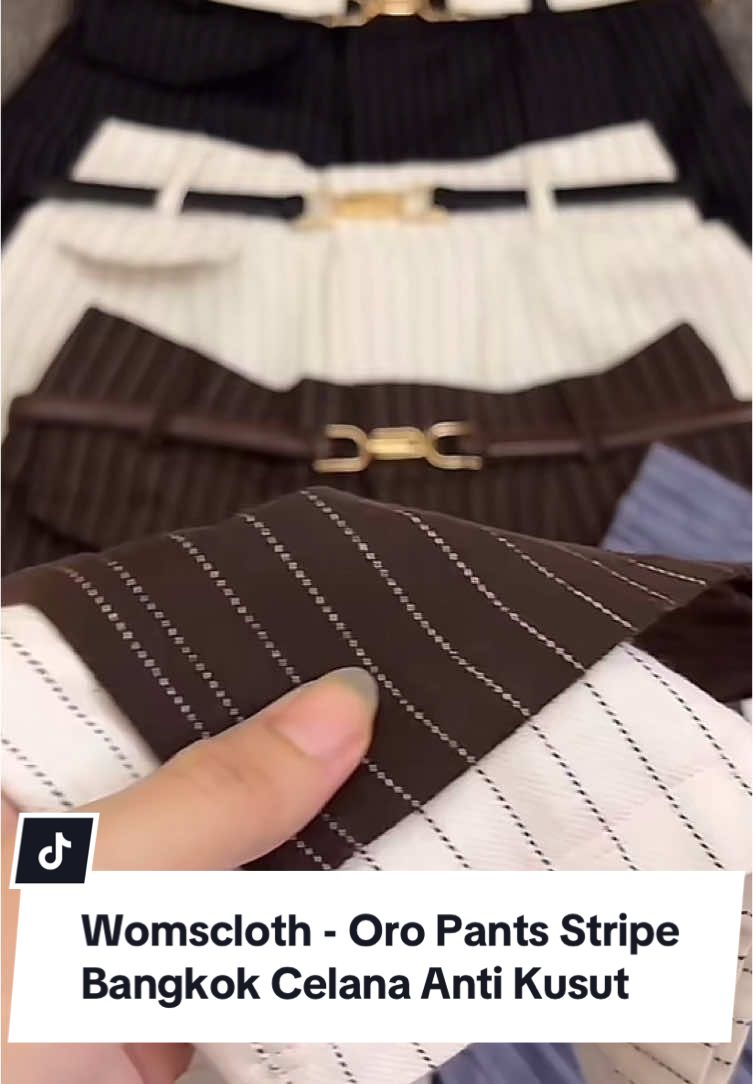 Womscloth - Oro Pants Stripe Bangkok Celana Anti Kusut #fyp #TikTokShop #racuntiktok 