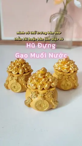 Có thờ có thiêng đúng hok mọi người 🤭🤩hũ đựng gạo, muối, nước trưng chỗ làm ăn, bàn thần tài nè 😜#unboxing #review #hutailoc #hudunggaomuoitailoc 