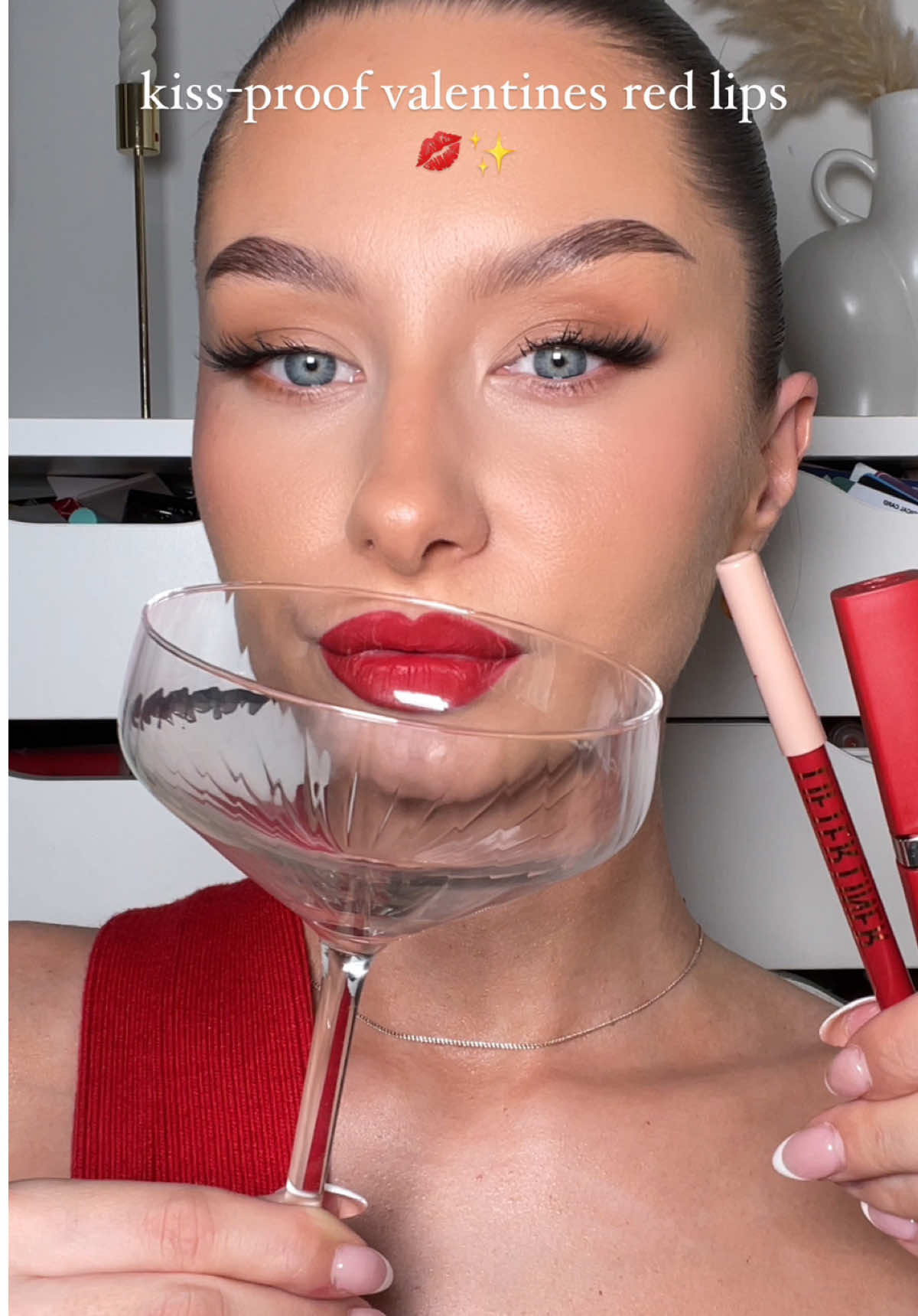 kissproof and transferproof red lips 💋 #makeup #redlips #affordablemakeup #makeuptutorial #makeuptransformation #valentinesmakeup #makeuphacks @lorealparisuk @MaybellineUK 