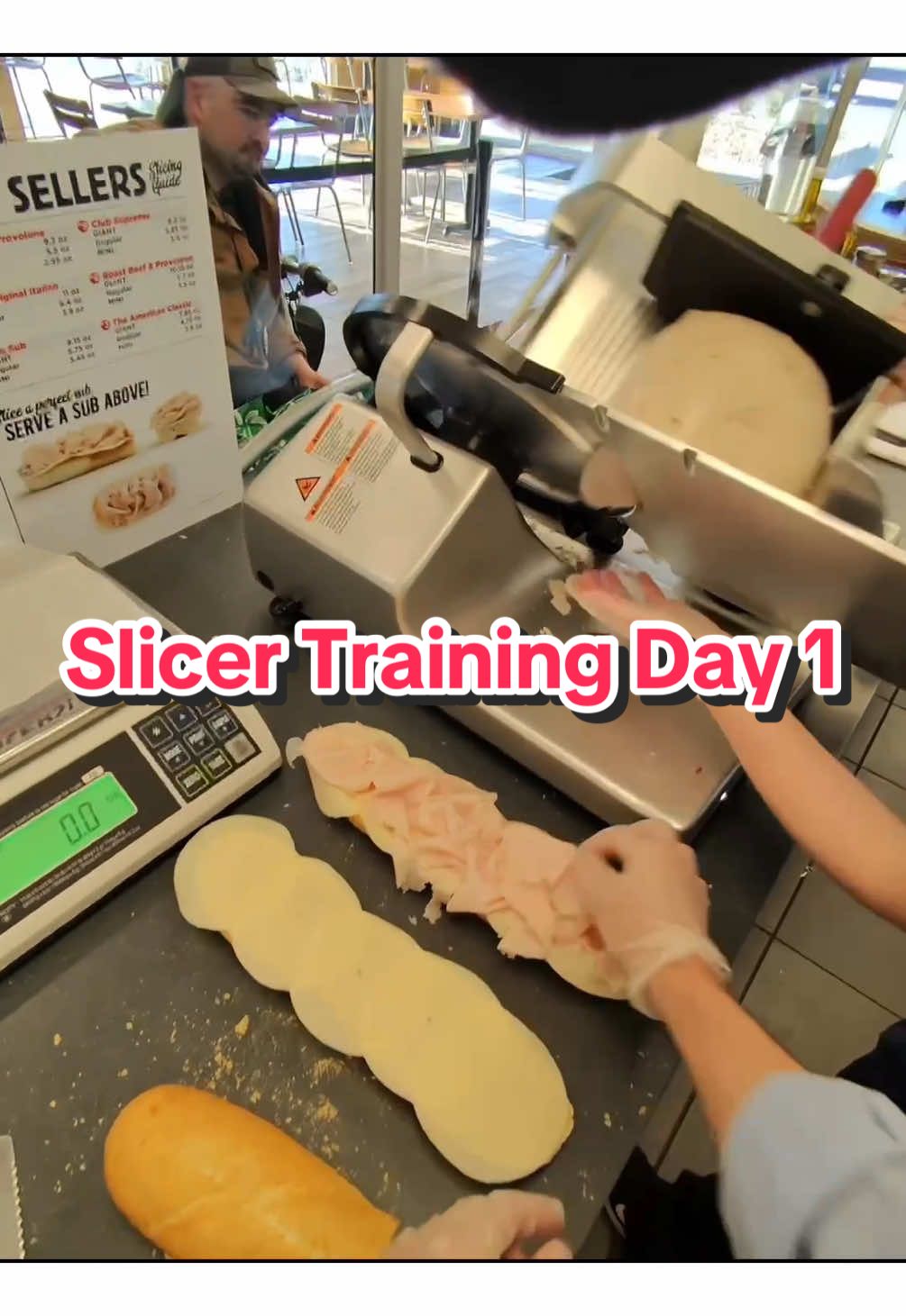 Slicer Training at @jerseymikes with @Sophie Copelin #jerseymikes #subs #submachine #training #submarine #submarinemachine 