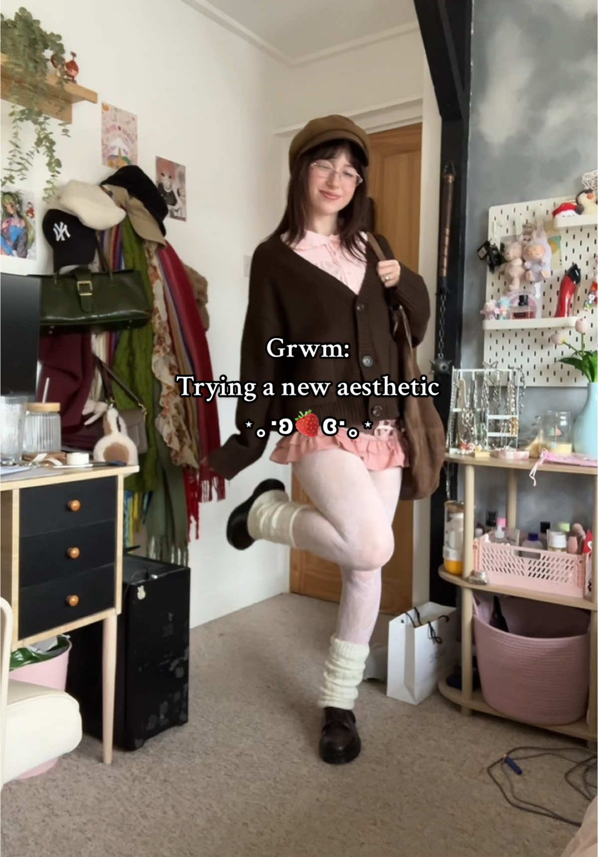 Guys be fr did the leather jacket ruin it?? You know I can’t help myself 😭😭 thank u for this adorable set @Chérie Lou #fypシ゚ #xyzabc #outfitideas #outfitinspo #shoujooutfit #styling #OOTD #grwm #ootdinspo 