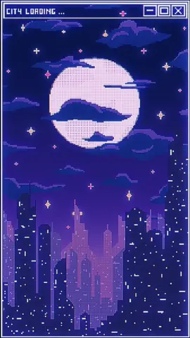 🌃 #city #pixelart #pixel #procreate #animation #clouds #night #loading #cyber #futurist #neon #pratice #drawing #purple 