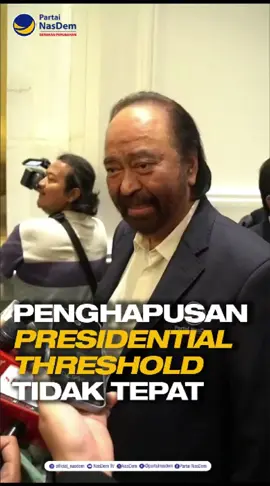 Ketua Umum Partai NasDem Surya Paloh merespons soal penetapan Mahkamah Konstitusi RI (MK) yang memutuskan menghapus ambang batas pencalonan presiden atau Presidential Threshold (PT) 20 persen. Menurutnya, keputusan itu bagi Partai NasDem tidak tepat untuk sistem demokrasi yang dilakukan oleh Indonesia. Meski begitu, NasDem menghormati apa yang menjadi keputusan dari MK RI. #PresidentialThreshold #SuryaPaloh #PutusanMK 