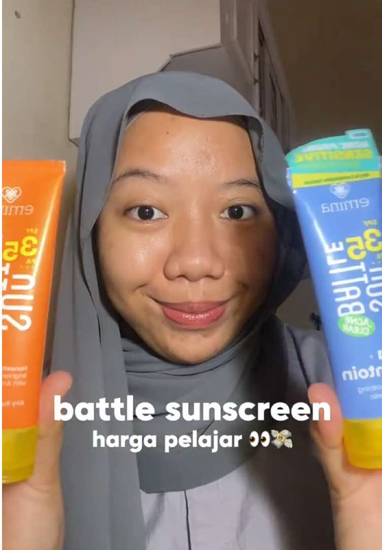 glowing girl not gatekeep 🌟 finally sun battle reformula & ada yg buat acne prone! #sunscreen #emina #eminacosmetics #hargapelajar #sunbattle #affordableskincare 