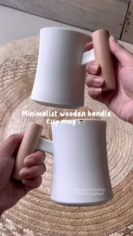 Minimalist wooden handle mug✨ #minimalist #woodenhandlemug #mug #aestheticmug #fyp #foryou #megahome 