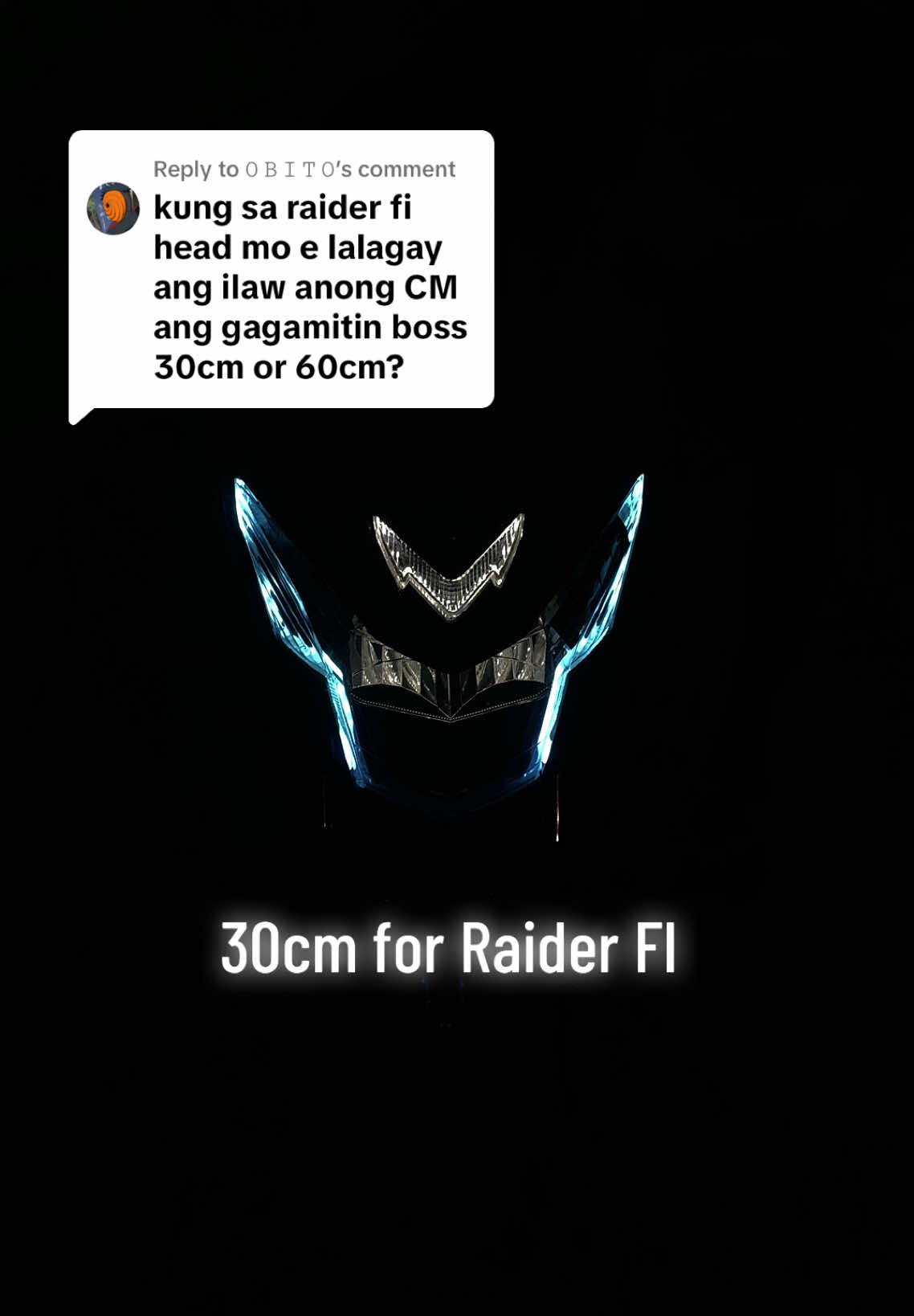Replying to @𝙾 𝙱 𝙸 𝚃 𝙾 hello sayo bossing 30cm sa raider fi bossing #fyp #tiktokviral #raider150 #affiliatemarketing 
