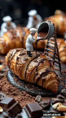 A croissant for a good morning. Artificial intelligence helps me create miniature cooks at work.  #Croissant #GoodMorning #Breakfast #MorningVibes #FoodLover #Delicious #Tasty #StartTheDay #Yummy #Bakery #ai #aitok #aiart #aivideogeneration #aivideo #midjourney 