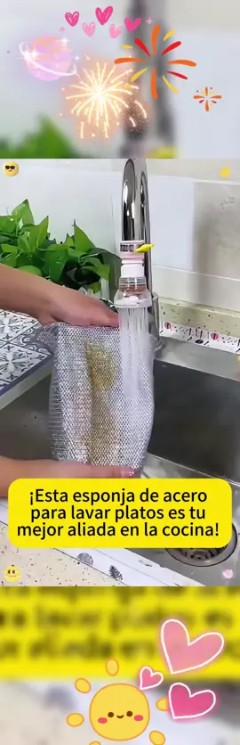¡Esponja de acero: Limpieza profunda y durabilidad! #fypage #tiktokshop #dishes #cleaning 