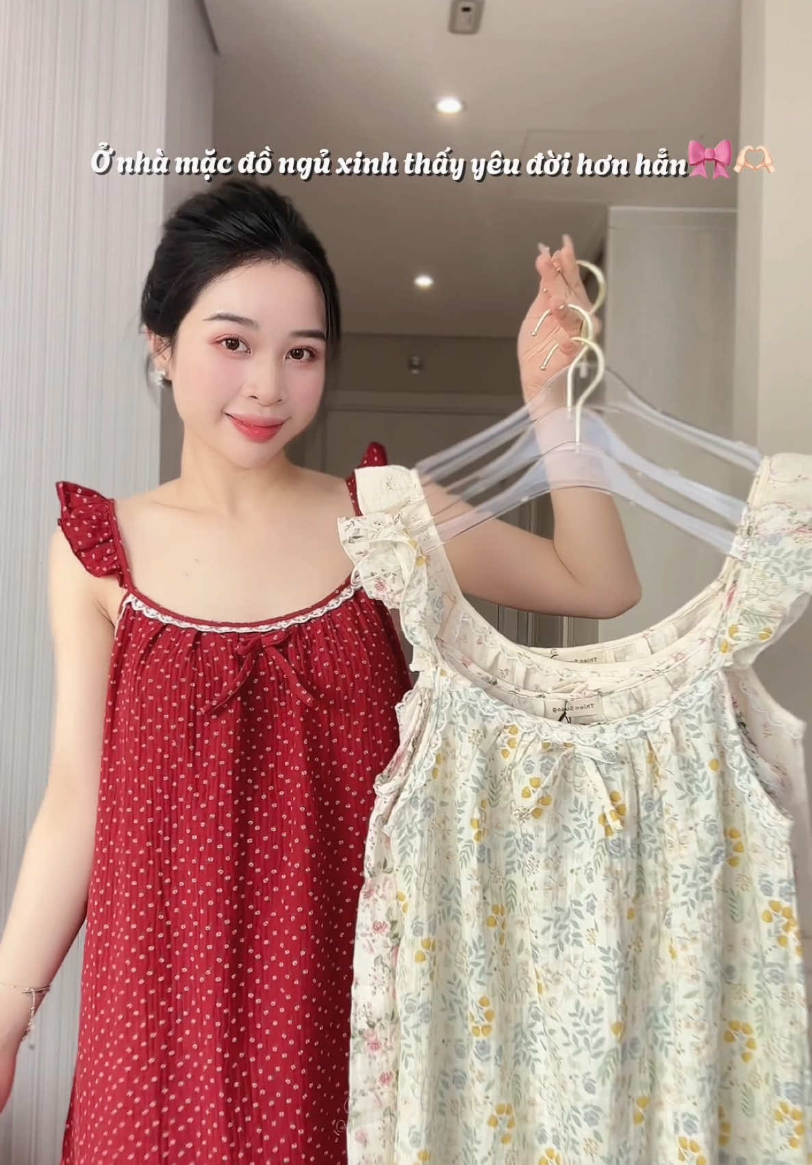 Ở nhà cũng phải dễ thương như em bé |#goclamdep #reviewthoitrang #domacnha #vaymaxi 