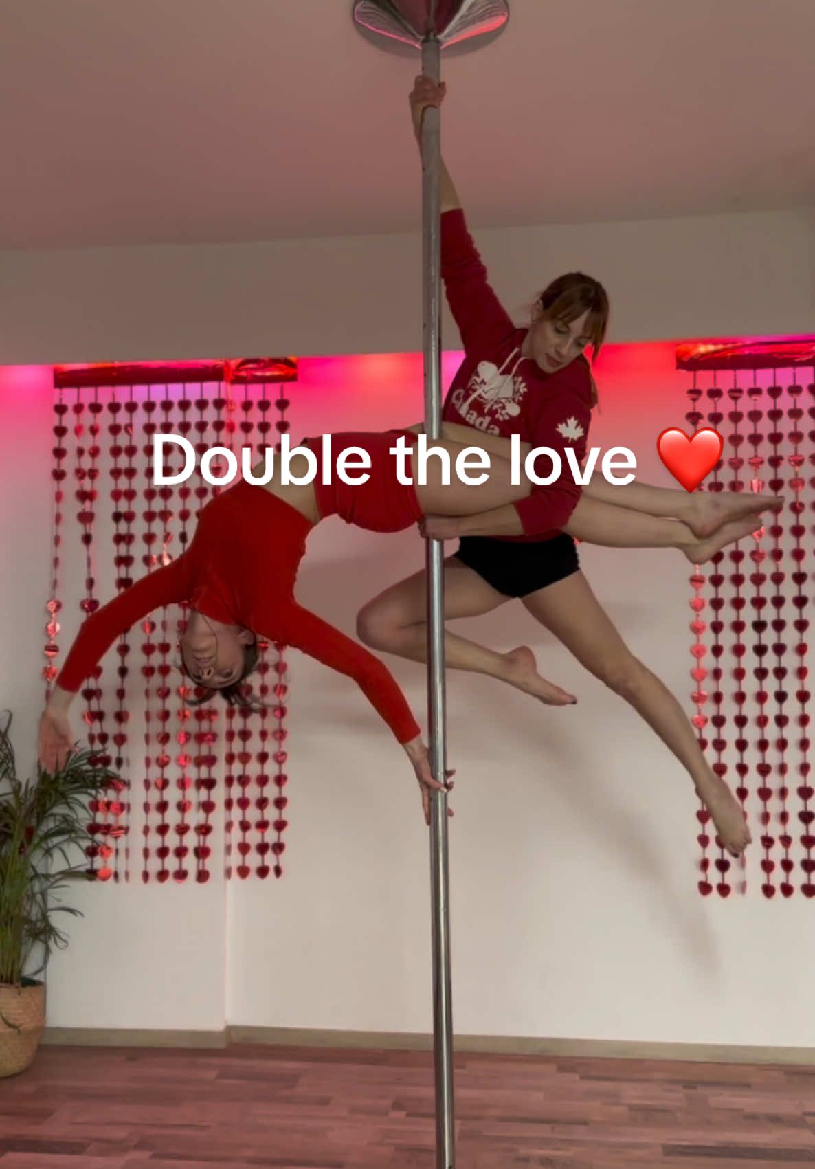 Double the love♥️🌹 #vday #polelover #poledoubles #poledancelove #ValentinesDay 
