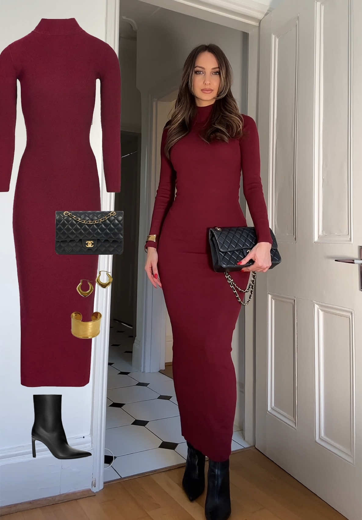 Night out with the girls 🖤  #outfit #outfitinspo #springfashion #frenchgirl #frenchgirlstyle #grwm #outfitoftheday #oldmoney #oldmoneyaesthetic #outfits #winterchic #dinnerparty #winterlooks #winterfashion #outfitofthenight #partylook #maxidress 