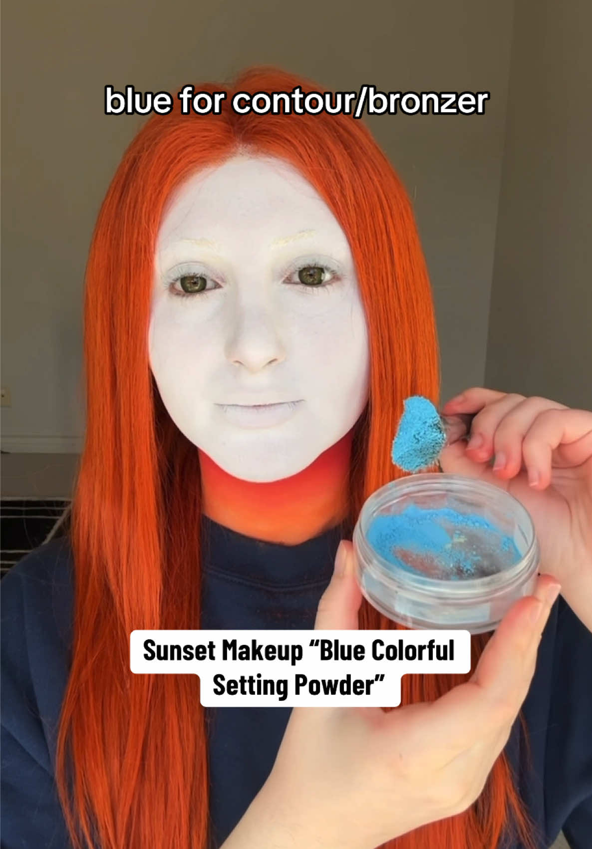 Our Sunset Makeup Colorful Setting Powders 🎨 #clownmakeup #clowncore #clowncosplay #sfxmakeup #sfxmakeupartist #cosplaymakeup #creativemakeup #gothmakeup #tradgoth #colorfulmakeup #facepaint 