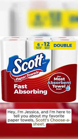 Scott Paper Towels Choose-A-Sheet 6 Double Rolls of 100 Sheets Each Soft & Eco-Friendly 12 Months Shelf Life Unscented - Pack, Toilet#toilet #tissue