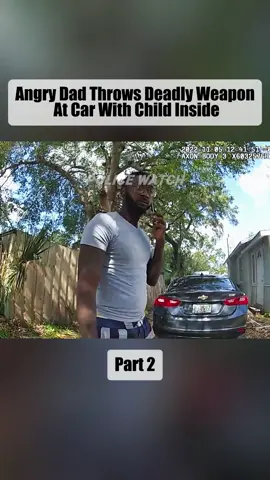 Angry dad throws deadly weapon at car with child inside Part 2 #copsoftiktok #cops #police #policeofficer #policeoftiktok 