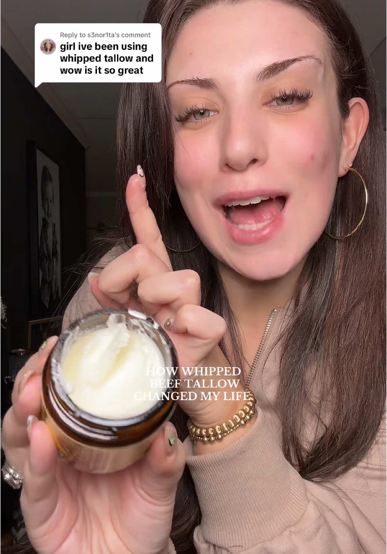 Replying to @s3nor1ta just when I thought I couldn’t love beef tallow any more than I did, I discovered WHIPPED beef tallow and now my life is forever changed. I WILL NEVER NOT REPURCHASE THIS STUFF!!!! #beeftallow #beeftallowjourney #tallowskincare #beeftallowskincare #dryskin #allnatural #cleanskincare #homeremedy #moisturizer #tiktokmademebuyit #dryskinhack #skincaretips #cysticacne 