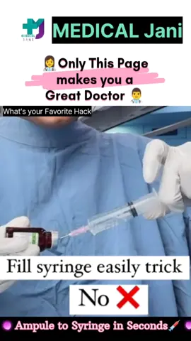 try it n tell me | How to fill Ampule in Easy Way, ampulum icini cikarma | easily ampuls open #explorepage  #foryoupage #medicaljani #ampule #syringe #doctor #medical #nurse #hack 