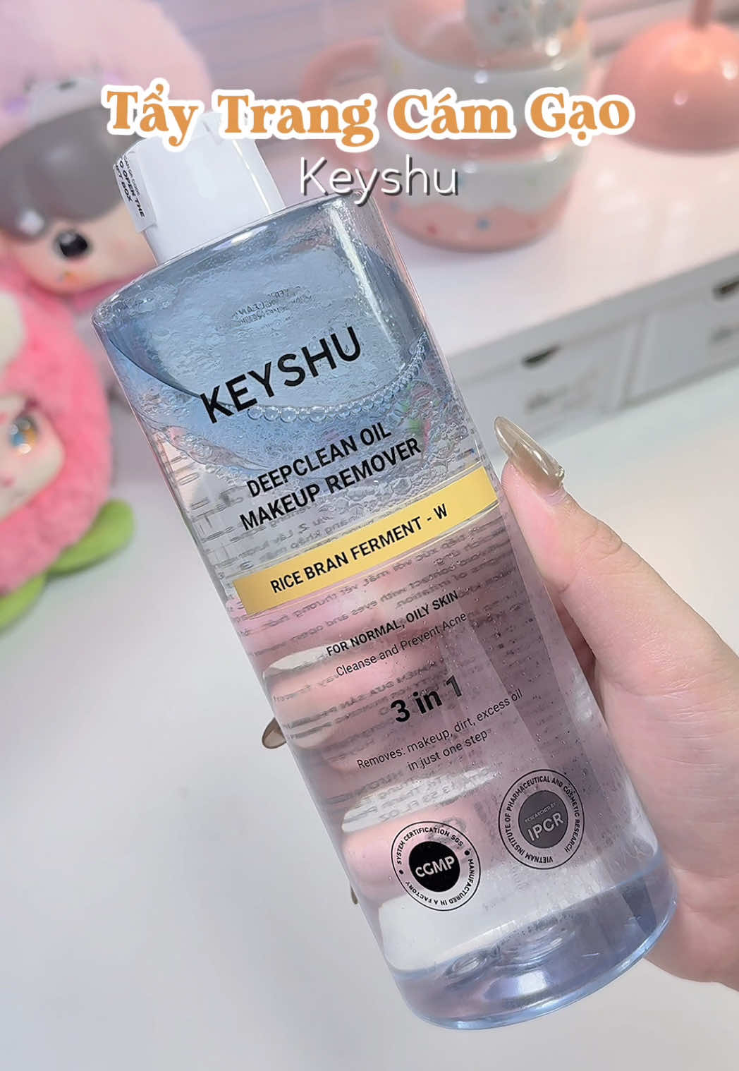 Nước tẩy trang cám gạo cho da dầu tẩy sạch lớp makeup nhanh xỉu #keyshu #taytrangcamgao #nuoctaytrang #taytrang #nuoctaytrangsachsau #skincare #skincareroutine #muataitiktok #reviewlamdep #goclamdep #beauty #reviewcamoi #xuhuong #viral 