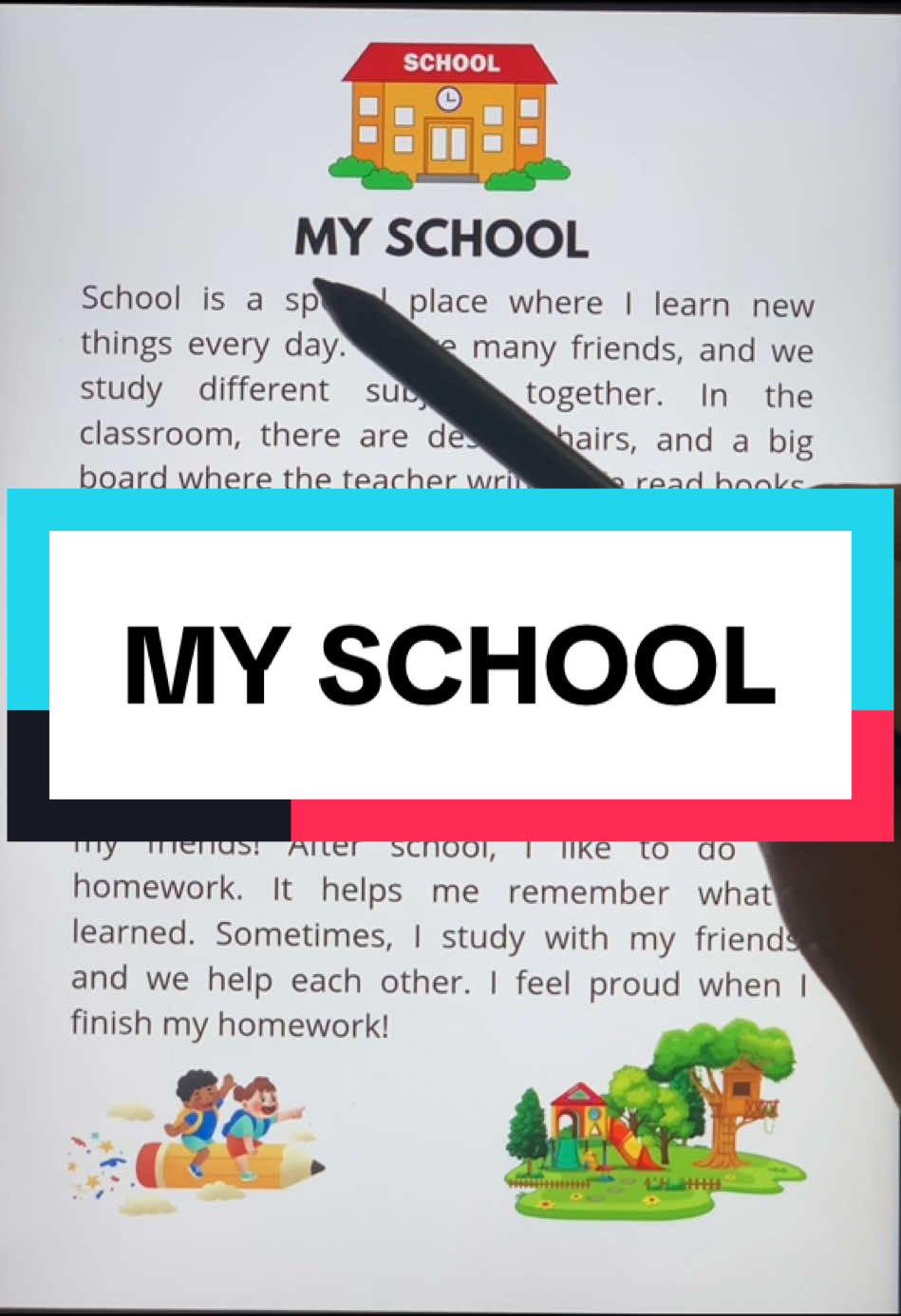 Practice English ! My school #english #school #reading #listening #lisastories #viralvideos 