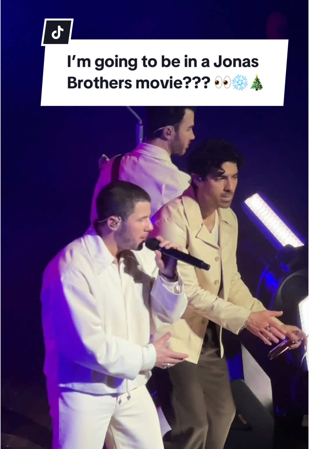 Dream come true! 🥹 Last night my friend @emilystranges brought me to the surprise @Jonas Brothers concert in Toronto and at the end of the show they filmed two scenes for their upcoming Disney+ Christmas movie! Everyone in the audience was an extra for two concert scenes - and we got to keep these awesome shirts too! 🤭😍 Thank you @Disney+ for doing this for Toronto Jonas Brothers fans! #jonasbrothersconcert #jonasbrotherstoronto #torontotiktok #jonasbrotherschristmas #jonasbrotherstoronto #filmingintoronto 