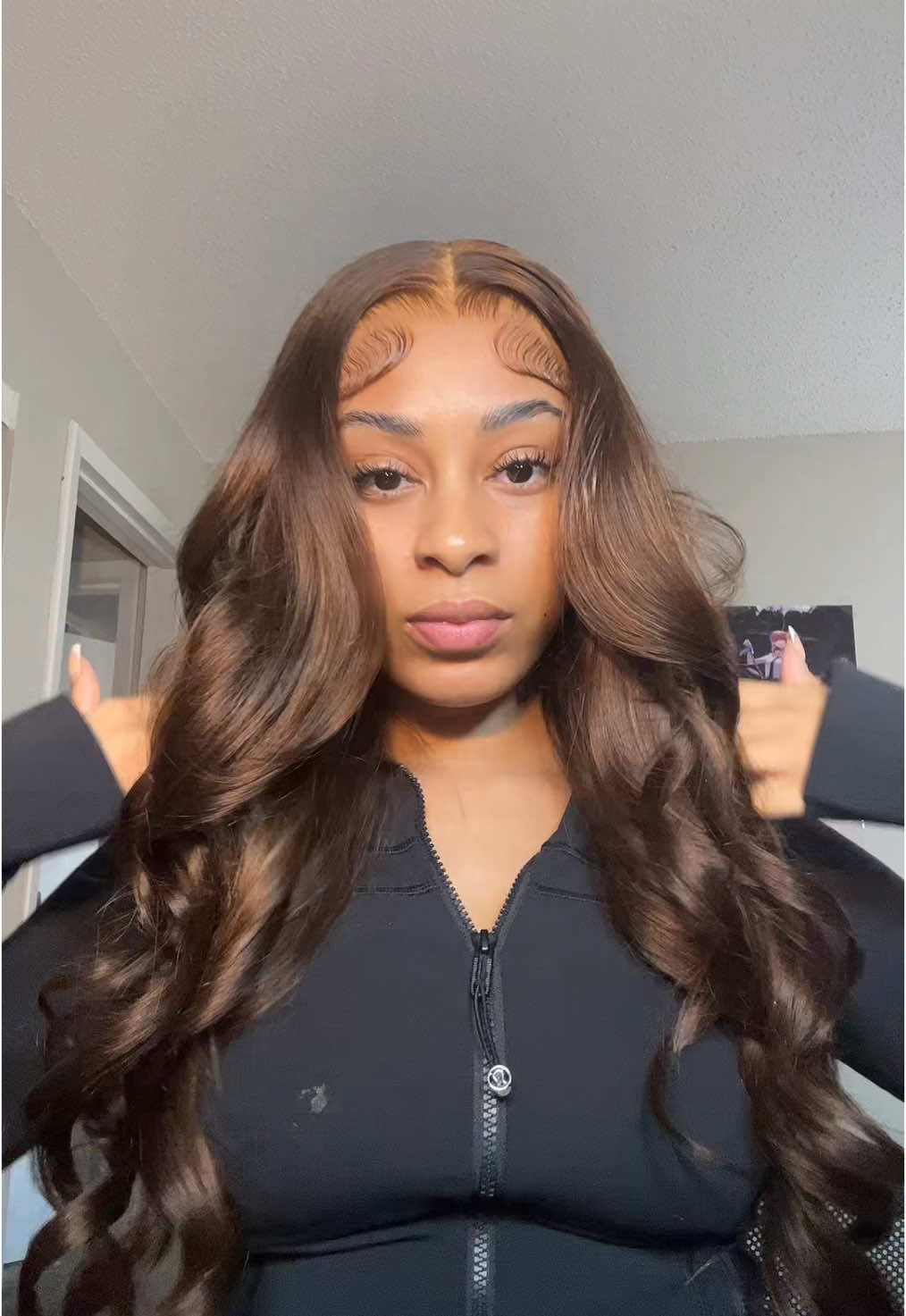 another banger from @Aliglossy Hair Shop @Aliglossyhair ❤️ #aliglossywig #aliglossyhair #wiginstall #bodywavewig #chocolatebrownwig #brownwiginstall #brownwig #wiginstall