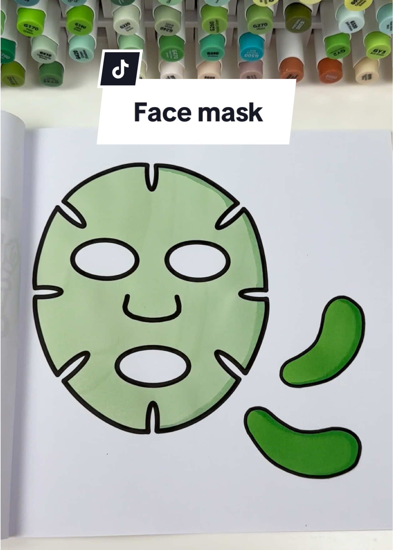 Replying to @Dolly ASMR coloring 🔉face mask 💚 This page is part of Glow Cosmetics coloring book by Julia arts.  The markers I use are @Ohuhuart 💅 #glowcosmetics #coloringwithmarkers #coloringpages #ohuhubrushmarkers #coloringtok #coloringcommunity #cozycoloring #relaxingcoloring #coloringbook #asmrcoloring 