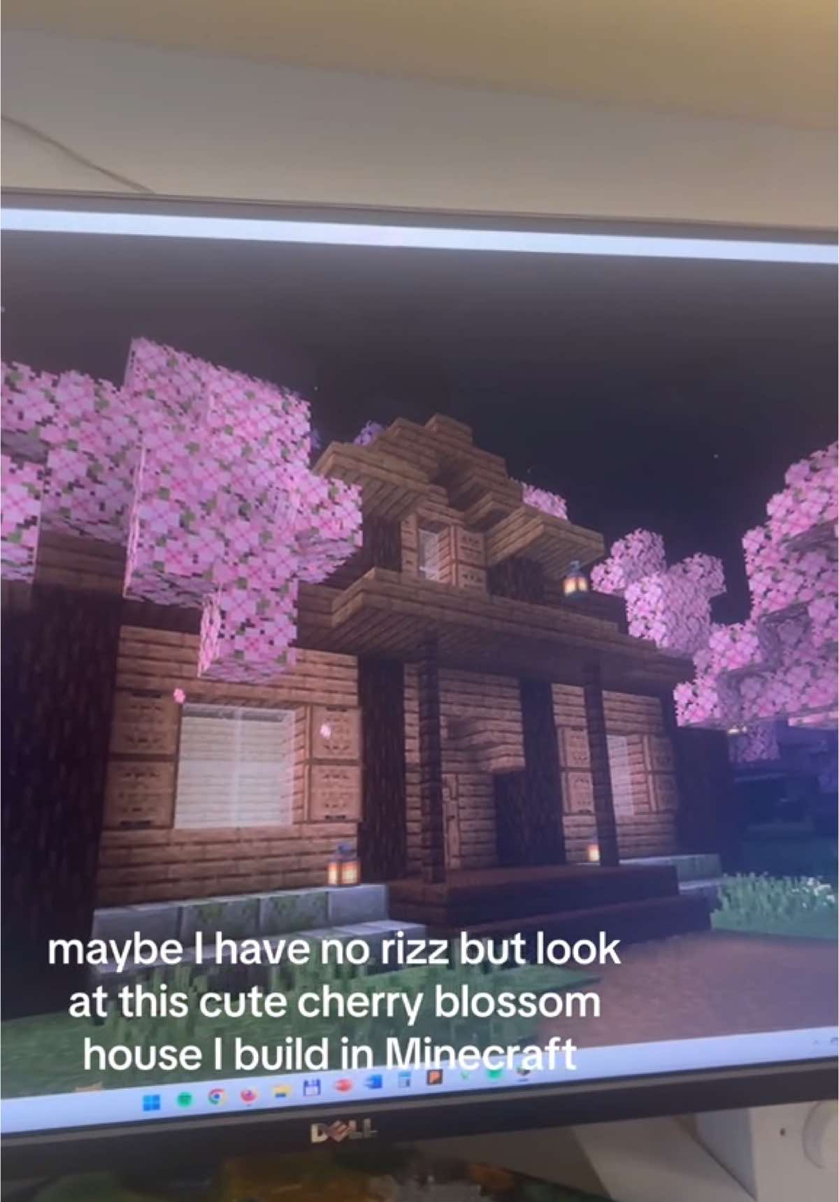 First stages of building this cut lil Minecraft house (I will make it a lot cuter 💕) #minecraftbuilding #Minecraft #minecrafthouse #cottagecore #cherryblossom 