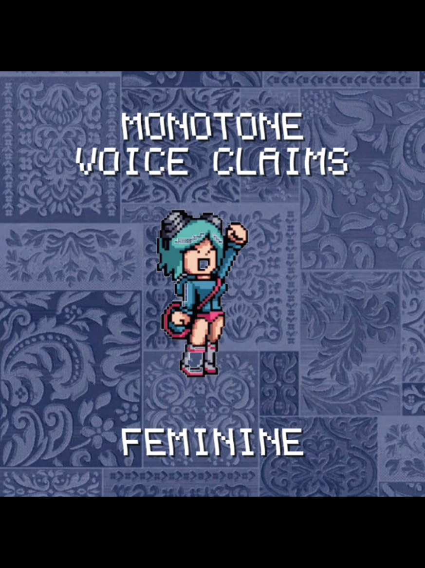 Replying to @nxnaapop Feminine Monotone Voice Claims ⭐️🚪 || (Song: I Just Threw Out The Love Of My Dreams - Weezer) (NOT MY AUDIO) #voiceclaimideas #voiceclaim #voiceclaims #feminine 