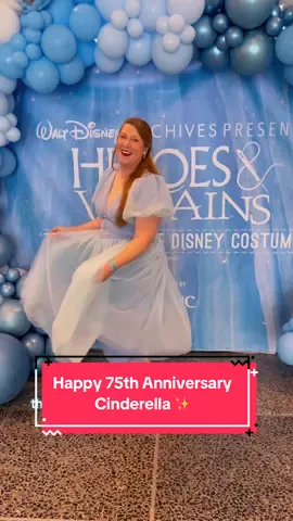 Walt Disney’s Cinderella just turned 75! ✨ And for 3/4 of a century it has inspired us to keep dreaming, that impossible things can happen every day, to have courage and be kind and that when all hope seems lost the answer might just be a night out with a great dress and good pair of shoes!  The Heroes and Villains Art of the Disney Costume exhibit has some of the most beautiful dresses (and shoes) from different live action versions of Cinderella, all inspired by that original animated masterpiece we love so much! 🩵 #cinderella #cinderellamovie #cinderelladress #adreamisawishyourheartmakes #havecourageandbekind #disneyfashion #disneycostumes #disneyprincess @Disney Style 