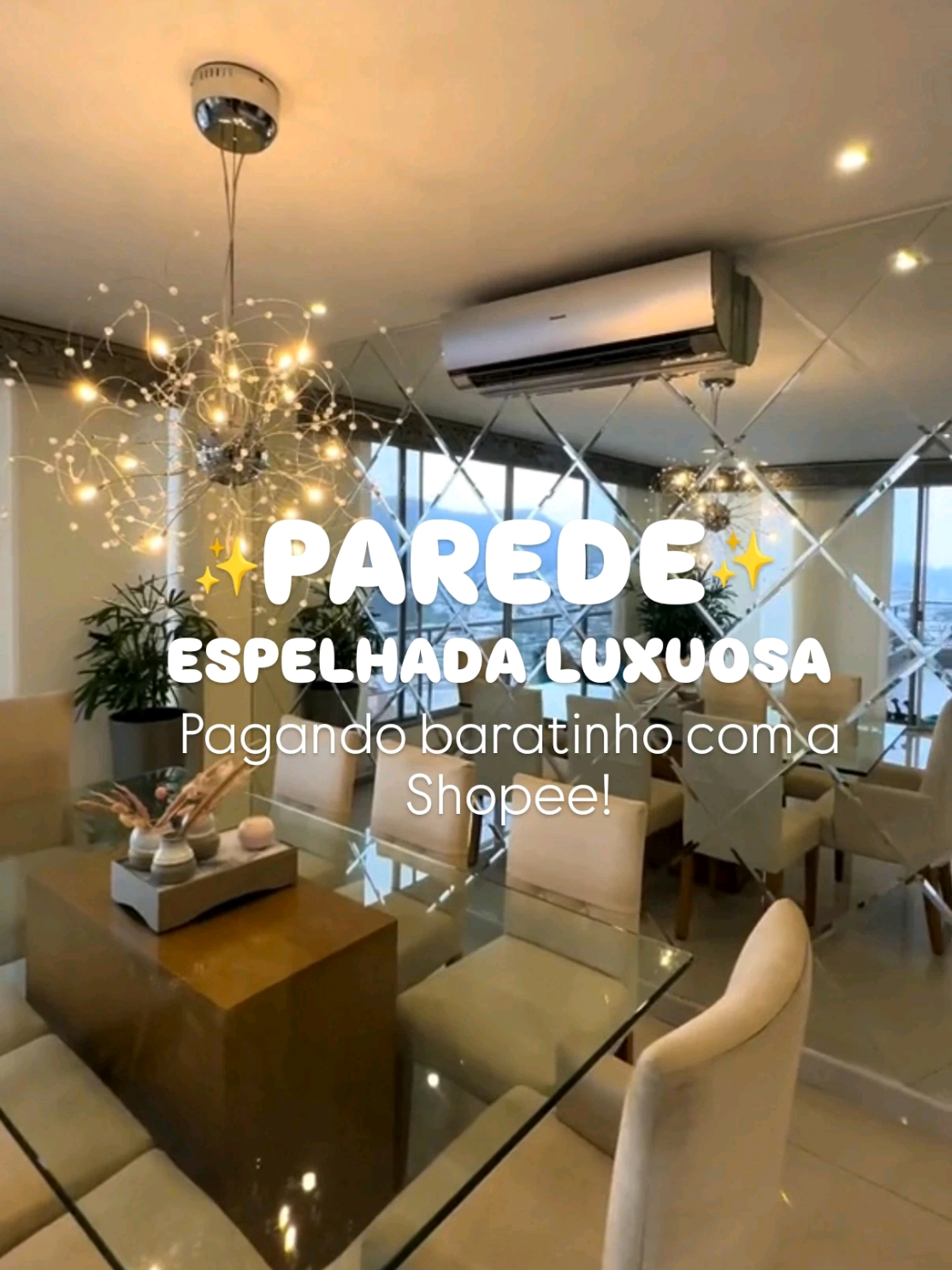 Decoração com parede espelhadas para transformar sua casa 🏡✨ ⚠️Links na Bio ⚠️  #paredeespelhada #espelhos #espelhosdecorativos 