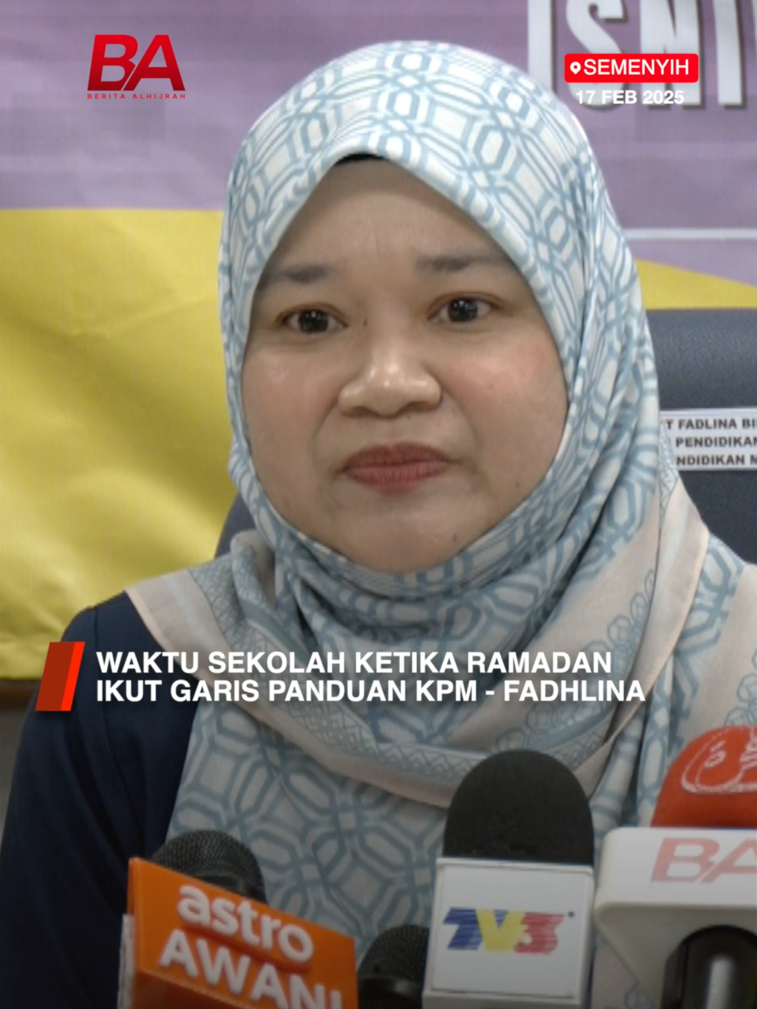 Waktu persekolahan ketika bulan Ramadan tidak lama lagi akan berpandukan garis panduan yang telah ditetapkan Kementerian Pendidikan Malaysia (KPM) seperti tahun-tahun sebelum ini. Menteri Pendidikan Fadhlina Sidek berkata operasi kantin juga akan tetap berjalan seperti biasa ketika Ramadan.