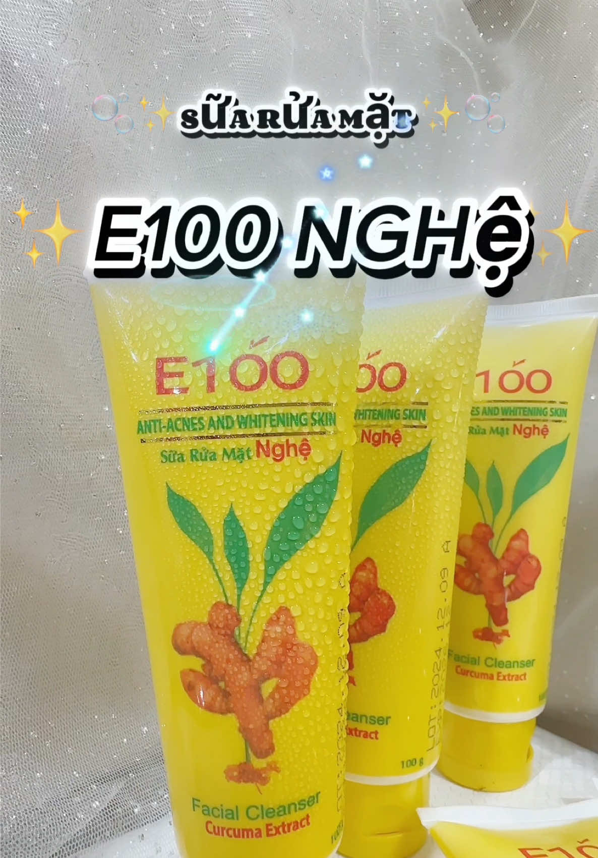 Sữa rửa mặt E100 nghệ  trắng da ngừa mụn #suaruamat #E100 #muataitiktokshop #yếnnhishop8497 #muasam #xuhuong #