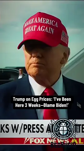 Donald Trump shrugs off responsibility for soaring egg prices, reminding reporters he’s only been in office for 3 weeks and claiming inflation was Biden’s doing.  Does his 4 years with “virtually no inflation” stand up? #DonaldTrump #EggPrices #Inflation #Politics #FYP #CurrentEvents