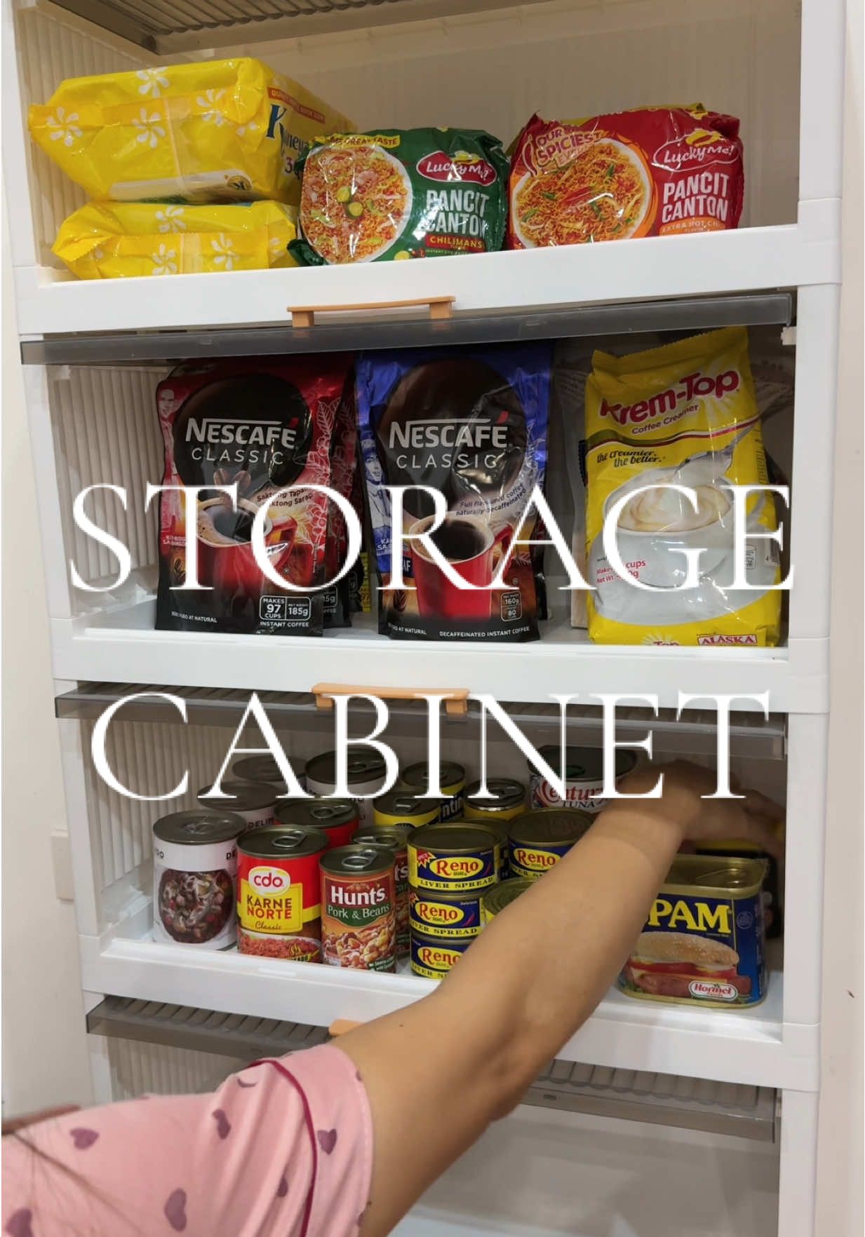 This storage cabinet is the perfect solution for clutter-free spaces. #storagecabinet #kitchenstorage #snackstorage #grocerystorage #organizer 