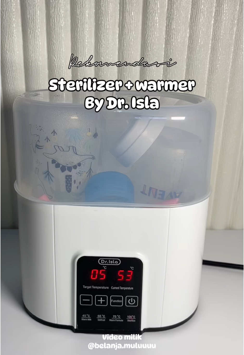 Rekomendasi sterilizer botol 4in1 dari Dr. Isla #sterilizerbotolsusu #sterilizerbotolbayi #alatsterilbotolsusubayi #sterilbotolsusu #drislasterilizer #drisla #fyp 