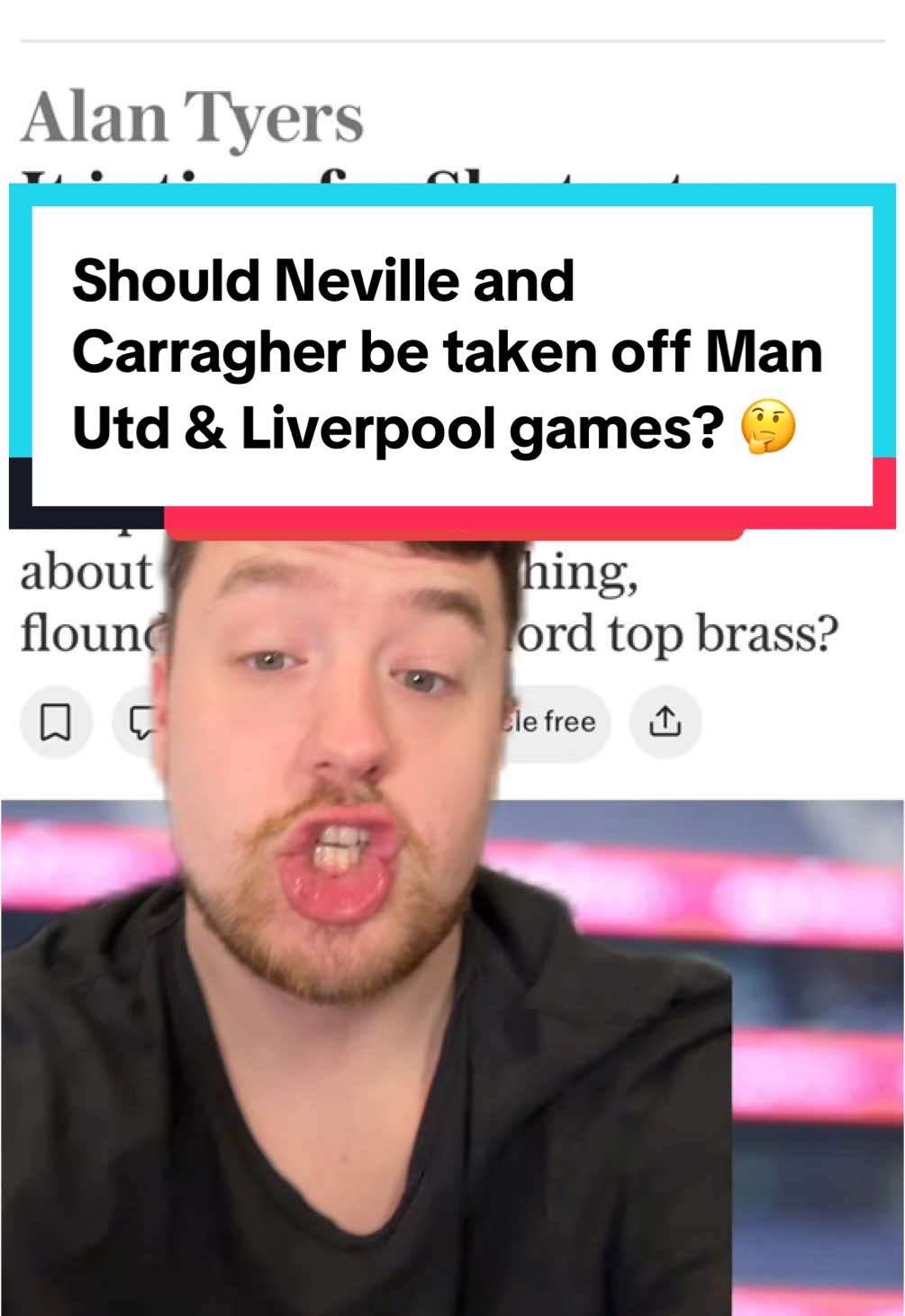 Should Neville and Carragher be taken off Man Utd & Liverpool games? 🤔 #manchesterunited #manutd #mufc #liverpoolfc #arsenalfc #tottenhamhotspur #garyneville #carragher #rorytalksfootball 
