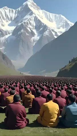 At the sacred foot of Mount Kailash, monks offer their devout prayers in silent reverence.🙏🙏#mountainkailash #kailash #prayer #praying #nature #spritual #tibetan #spiritualjourney #makeawish #goodness #peace #Mahadev #tkd 