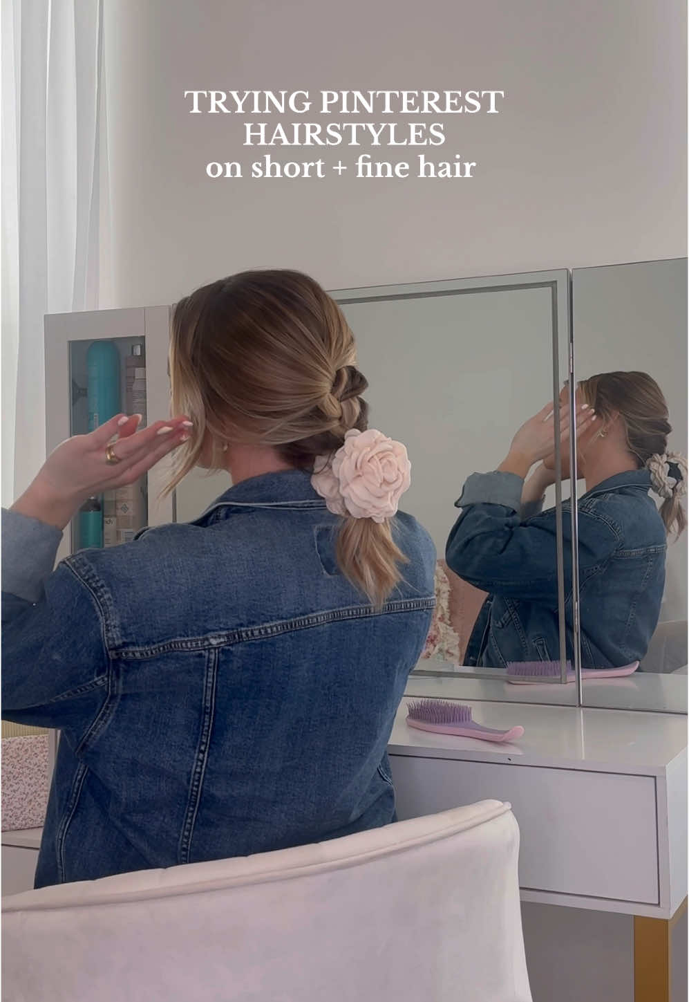 Wait this is actually soooo cute!!! Love this little flower clip #hairhack #easyhairstyles #hairstyleinspo #shorthairstyles #hairtutorial 
