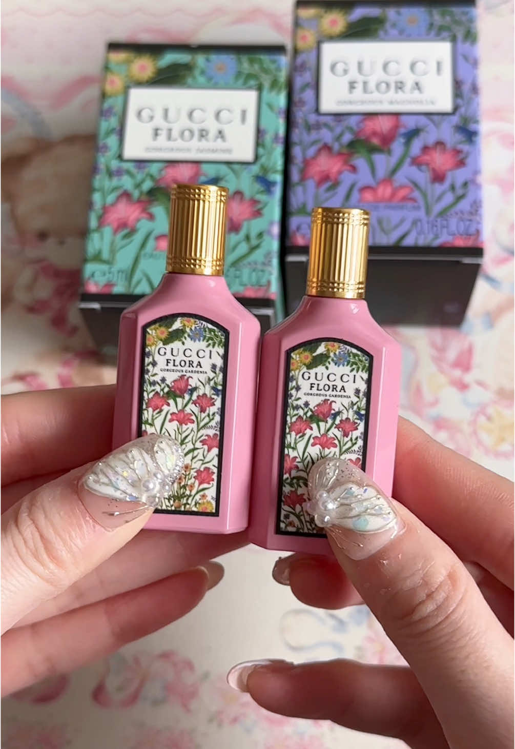 Gucci flora mini perfume unboxing set  #perfume #miniperfume #perfumetiktok #miniperfumes #fragrances #perfumecollection #asmr #perfumesamples #gucci 