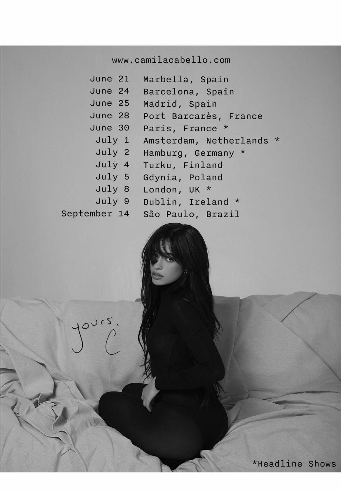 I have been dying to tell you this. you have been so patient, and now it’s finally happening.  the Yours, C tour is coming to you this summer.  sign up to my mailing list by tuesday, feb 18 at 6pm GMT for first access to presale tickets on wednesday, feb 19 at 9am local. general on sale is this friday, feb 21 at 9am local.  see you soon.  yours, c.