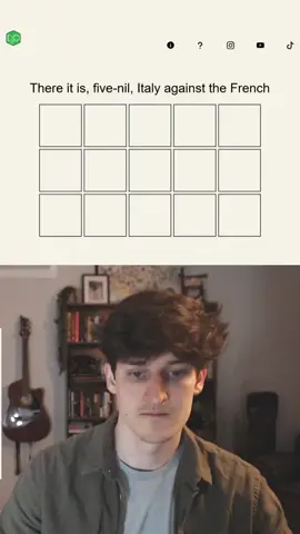 Daily Crypticle Clue - Day 108 - There it is, five-nil, Italy against the French #crypticcrossword  #wordgames #wordle #dailycrypticle 