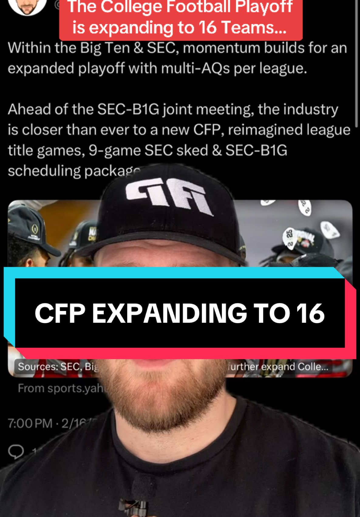 I honestly don’t HATE the proposed format, it’s just unnecessary  #cfbchuck #cfb #CollegeFootball #cfp #collegefootballplayoff 