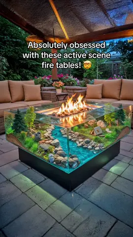 I need one of these active scene fire tables in my life immediately! 👏👏 #patioseason #backyardvibes #interiordesign #tiktokmademebuyit 