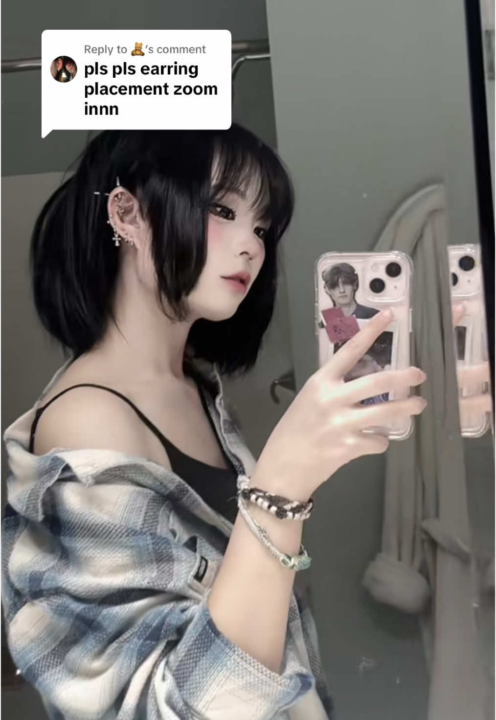 Replying to @🧸 i need more but this is my current ear piercing set up. i’ve pierced most my piercings myself or my friends did them #wtsoda #earrings #piercings #doll #piercingtok #alt #jewllery #makeup #piercing 