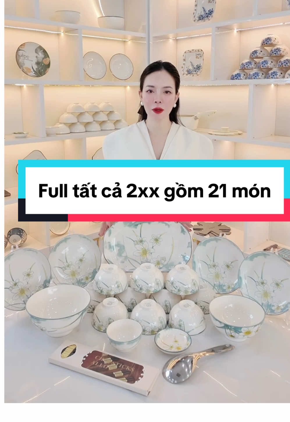 Bộ bát hoa thuỷ tiên full bộ 21 món đầy đủ chi tiết , dùng ăn cơm , tiếp khách vừa sang vừa đẹp #bat #gomsu #gomsubattrang 