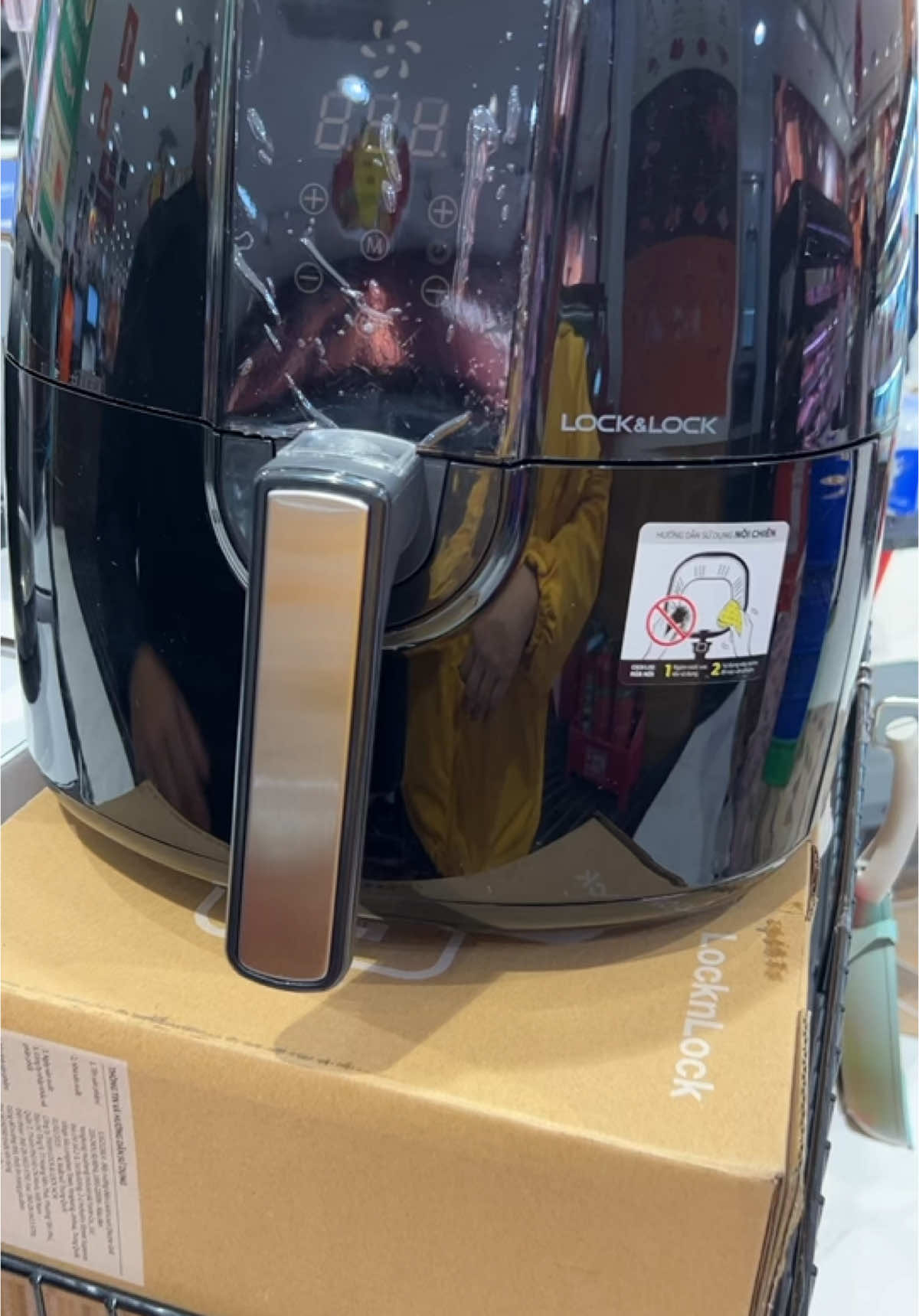 Nồi Chiên Không Dầu LocknLock Super Jumbo Plus Air Fryer 7.2L Màu đen EJF296BLK - Điều khiển cảm ứng - 7 chế độ nấu - Giỏ chiên chống dính tháo rời - Tặng kèm khay bánh #xuhuong #tiktok #lockandlock 